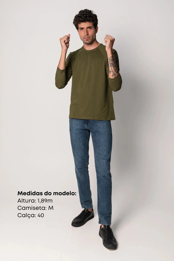 Camiseta Manga Longa de Algodão Egípcio