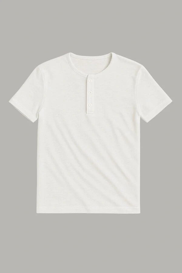 Camiseta Henley Manga Curta