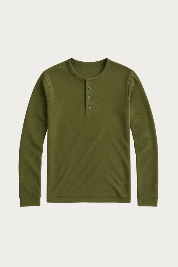 Camiseta Henley Manga Longa