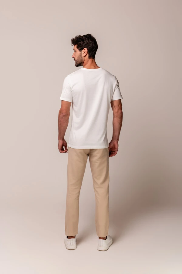 Camiseta Básica de Algodão 100% Pima Gola O