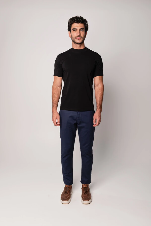 Camiseta Gola Alta Algodão Egípcio 140