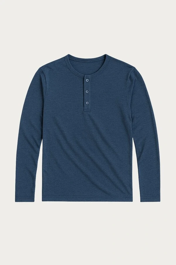Camiseta Henley Manga Longa