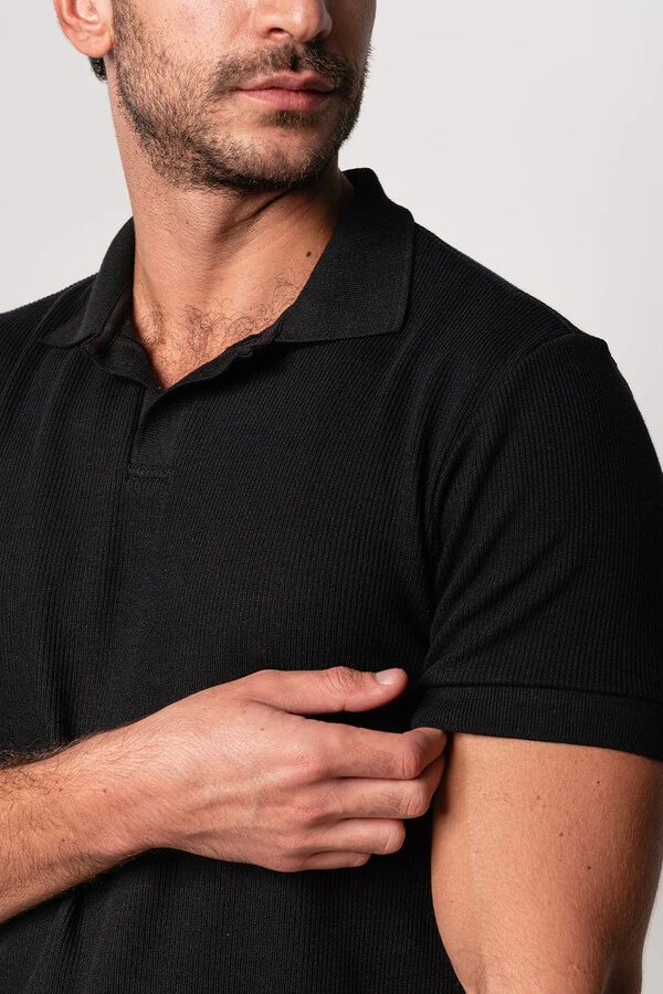 Camisa Polo Texturizada Manga Curta