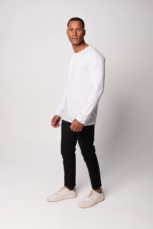 Camiseta Henley Manga Longa
