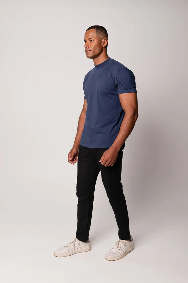 Camiseta Gola Alta Algodão Egípcio 140