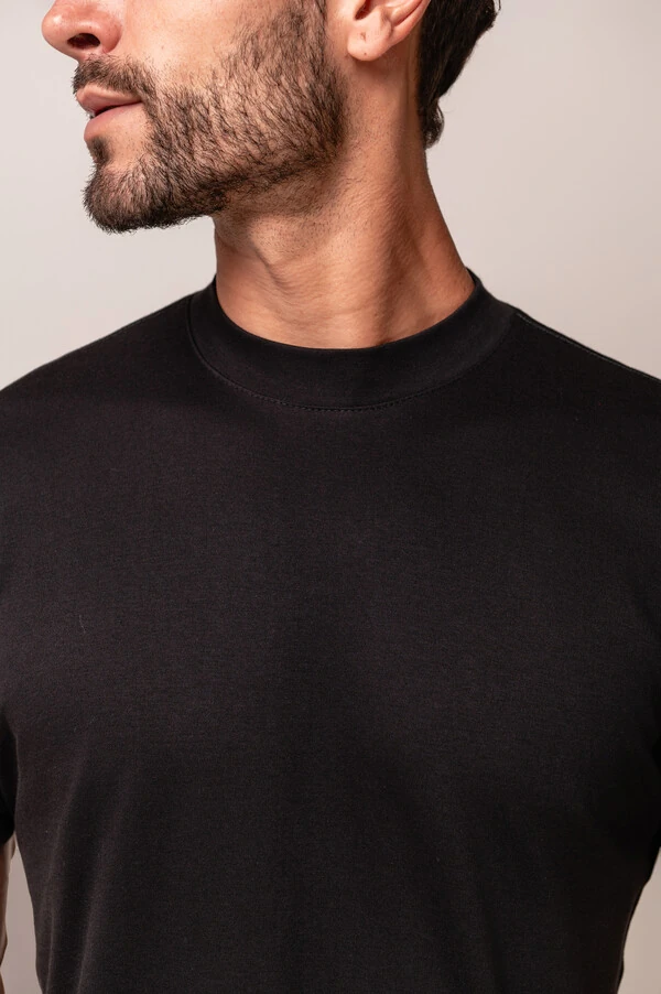 Camiseta Gola Alta Algodão Pima Suedine