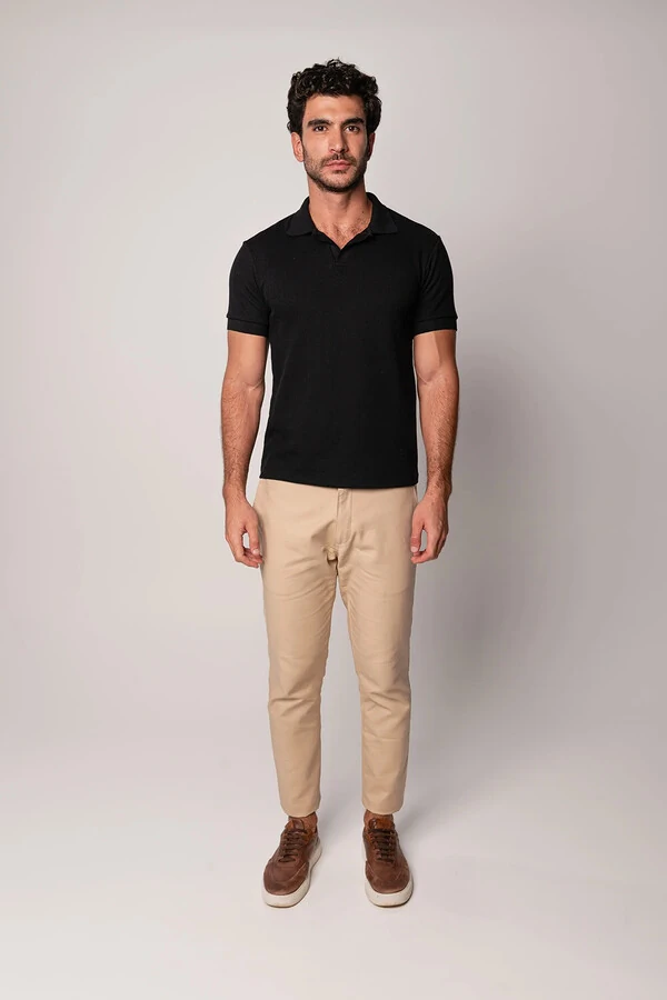 Camisa Polo Texturizada Manga Curta