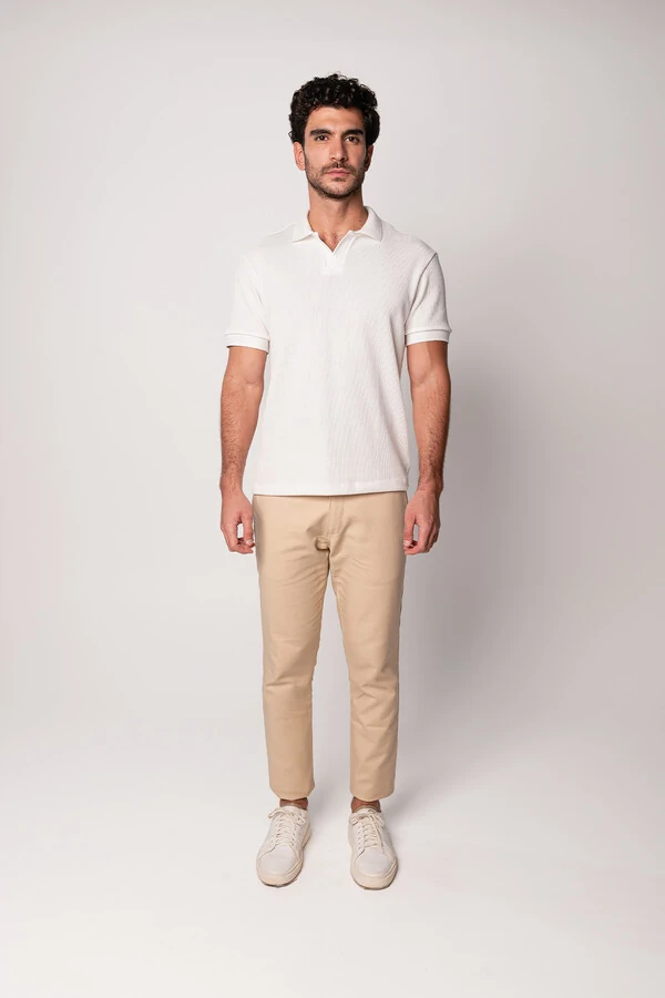 Camisa Polo Texturizada Manga Curta