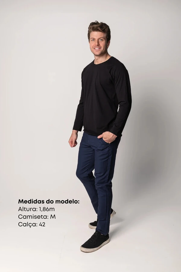 Camiseta Manga Longa de Algodão Egípcio
