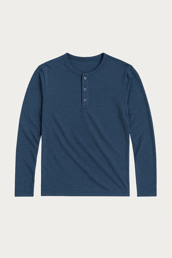Camiseta Henley Manga Longa