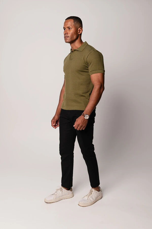 Camisa Polo Texturizada Manga Curta
