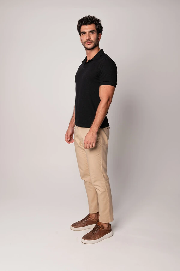 Camisa Polo Texturizada Manga Curta