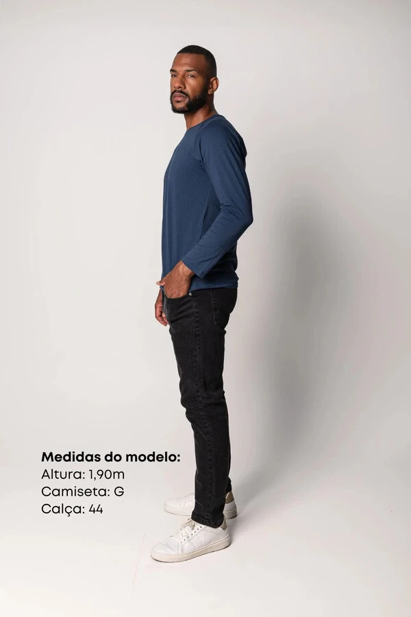 Camiseta Manga Longa de Algodão Egípcio