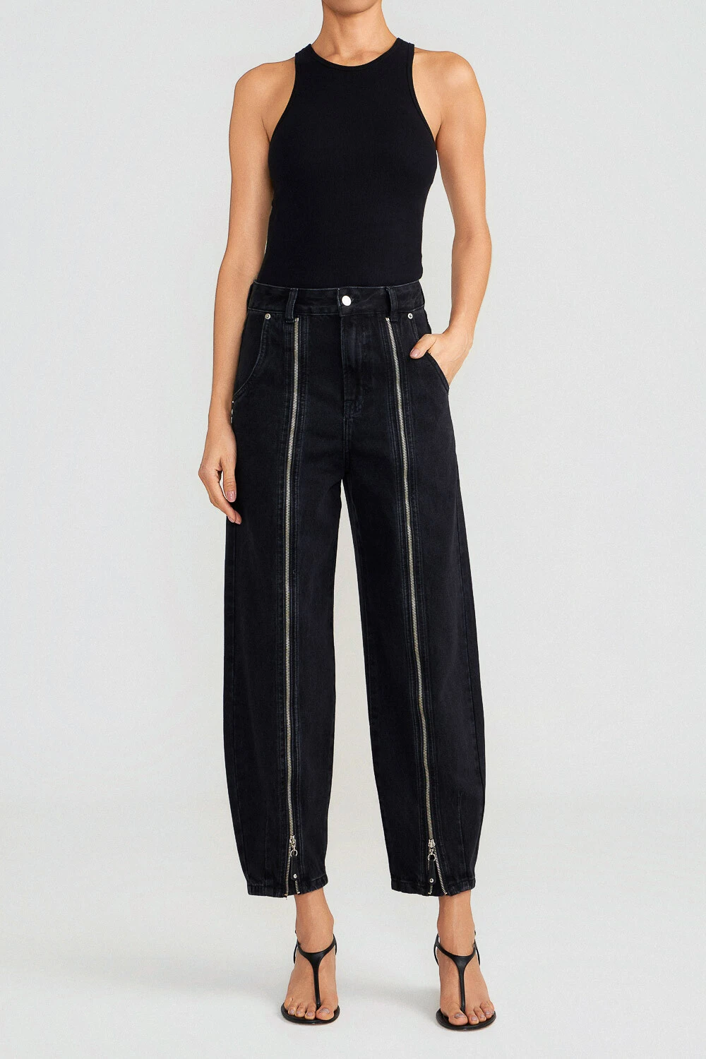 Foto Calça Balloon Ziper Black Jeans