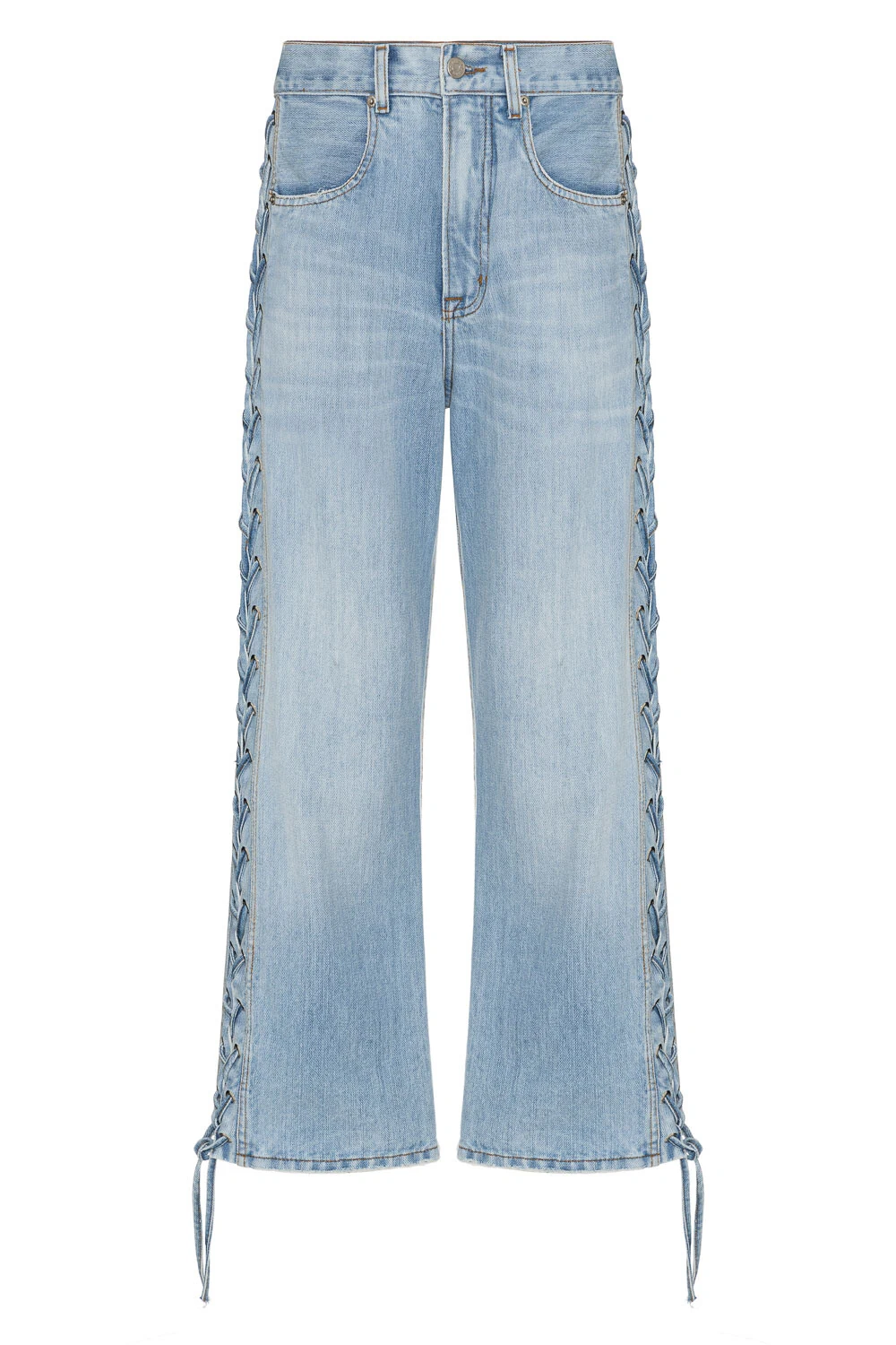 FotoCalça Loose Cropped Laces Jeans Vintage