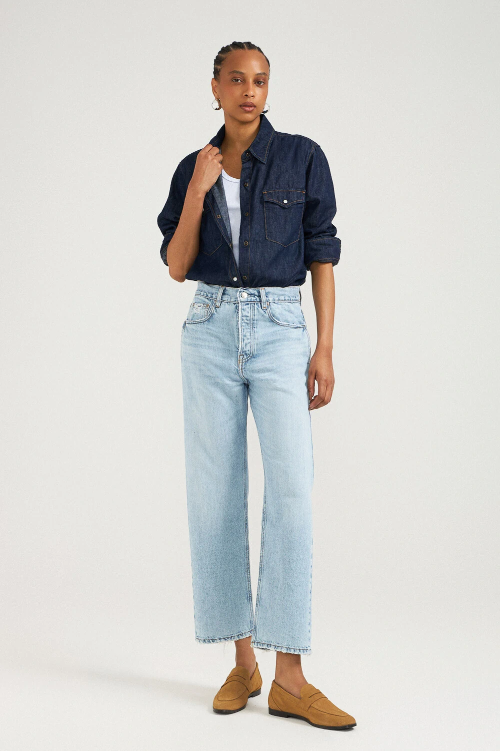 FotoCalça Wide Leg Cropped Jeans Vintage