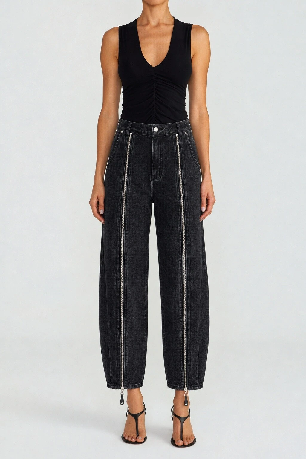 Foto Calça Balloon Ziper Black Jeans