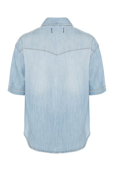 FotoCamisa Manga Curta Jeans Vintage