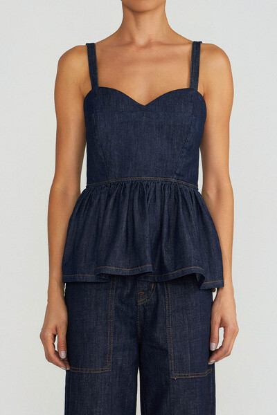 FotoTop Peplum Raw Denim