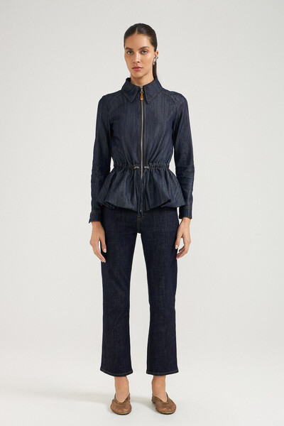 FotoJaqueta Peplum Raw Denim