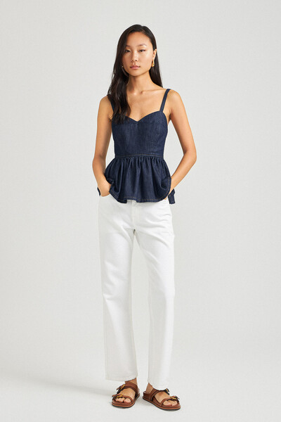 Foto Top Paplum Raw Denim