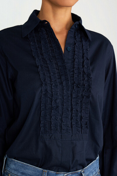 FotoCamisa Smoking Babado Marinho