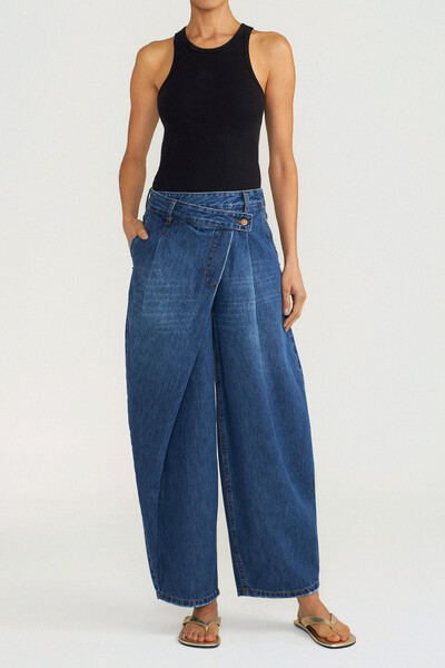 Foto Calça Tailor Crossover Jeans Escuro