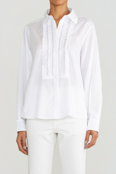 FotoCamisa Smoking Babado Branca