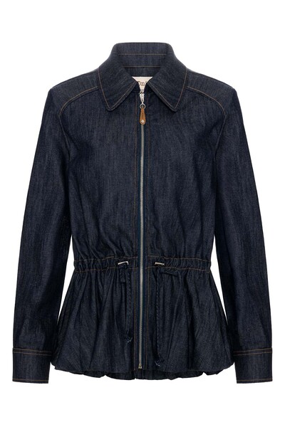 Foto Jaqueta Peplum Raw Denim