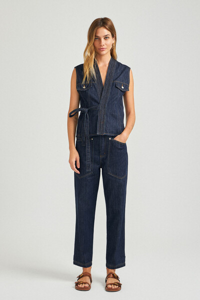 Foto Colete Kimono Raw Denim