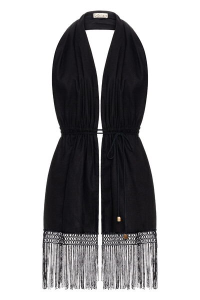 FotoTop Lenço Cambraia De Linho Preto