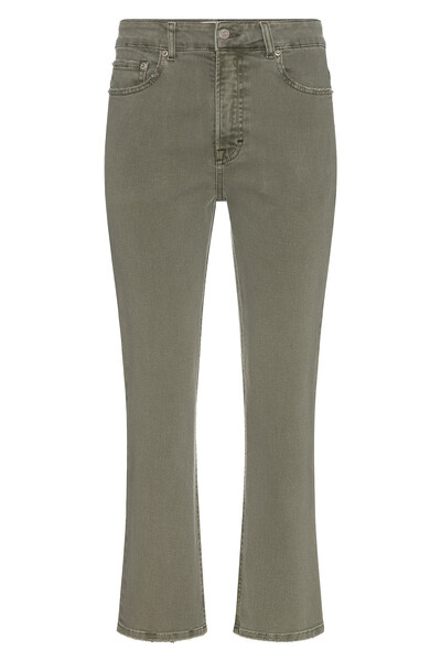 Foto Calça Cropped Zip Green Denim