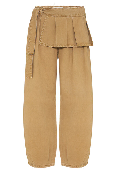 Foto Calça Peplum Khaki Denim