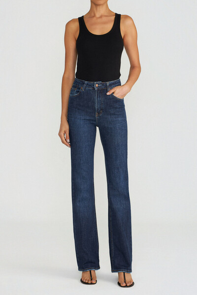 FotoCalça Bootleg Jeans Escuro