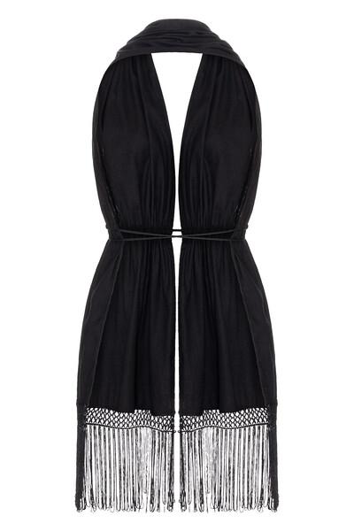 Foto Top Lenço Cambraia De Linho Preto