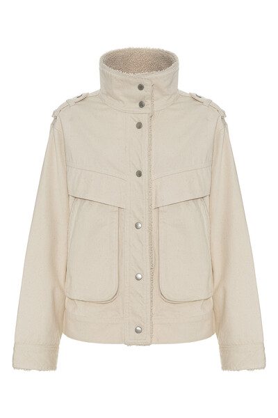 Foto Jaqueta Aviator Sherpa Natural Denim