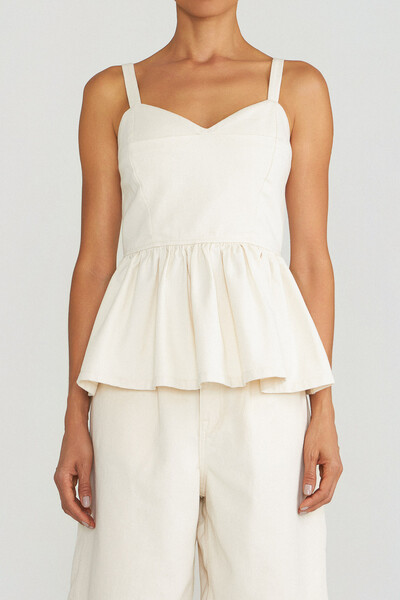 FotoTop Peplum Natural Denim