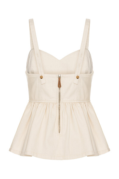 FotoTop Peplum Natural Denim