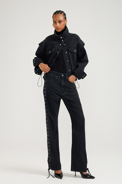 FotoCalça 90'S Laces Black Jeans