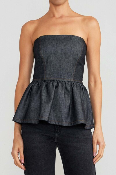 Foto Top Peplum No Wash Denim