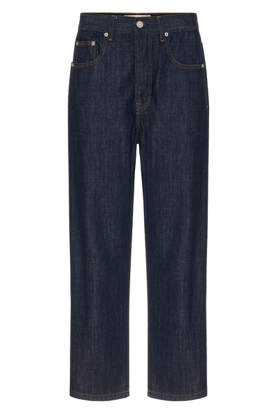 Foto Calça Wide Leg Cropped Raw Denim