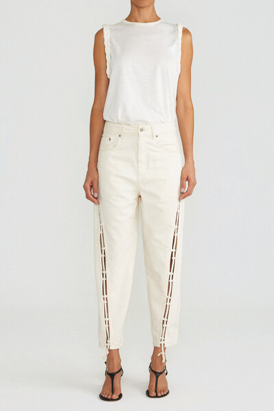 FotoCalça Balloon Trançada Natural Denim