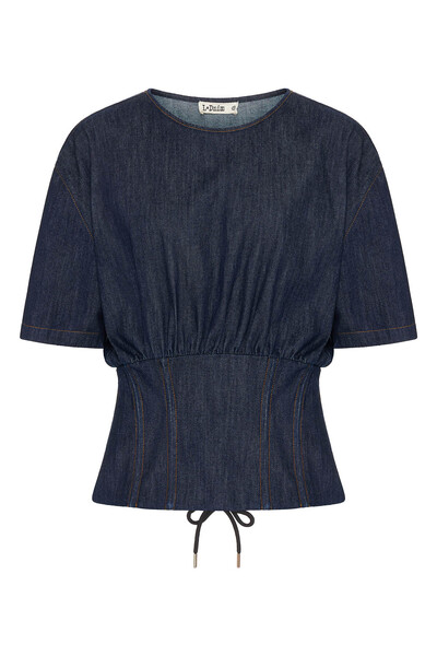 Foto Blusa Corset Raw Denim