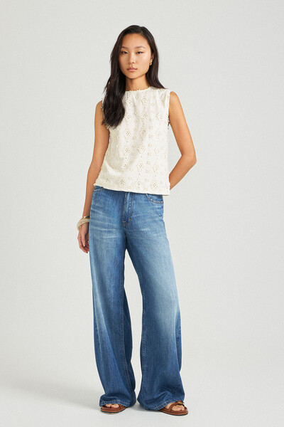 FotoCalça Wide Parker Jeans Medio
