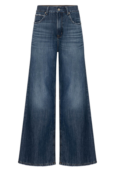 Foto Calça Palazzo Soft Jeans Escuro