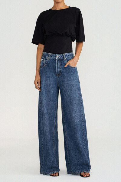 Foto Calça Wide Shift Jeans Médio