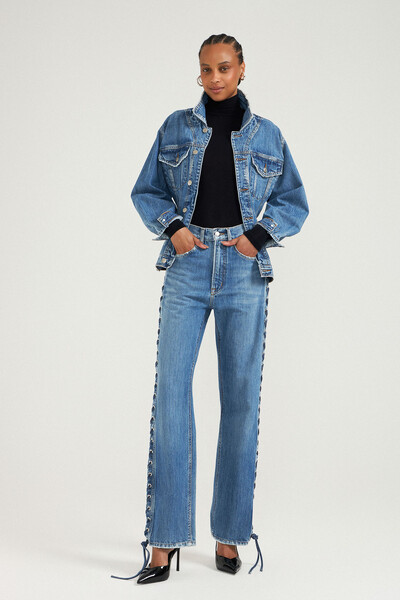 FotoJaqueta Laces Jeans Médio