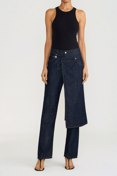 Foto Calça Straight Skirt Raw Denim