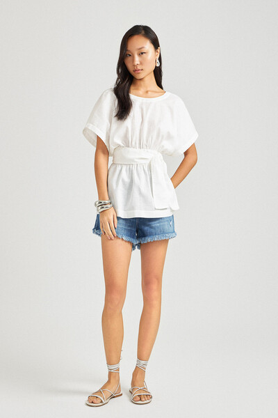 Foto Blusa Venus Cambraia De Linho Off