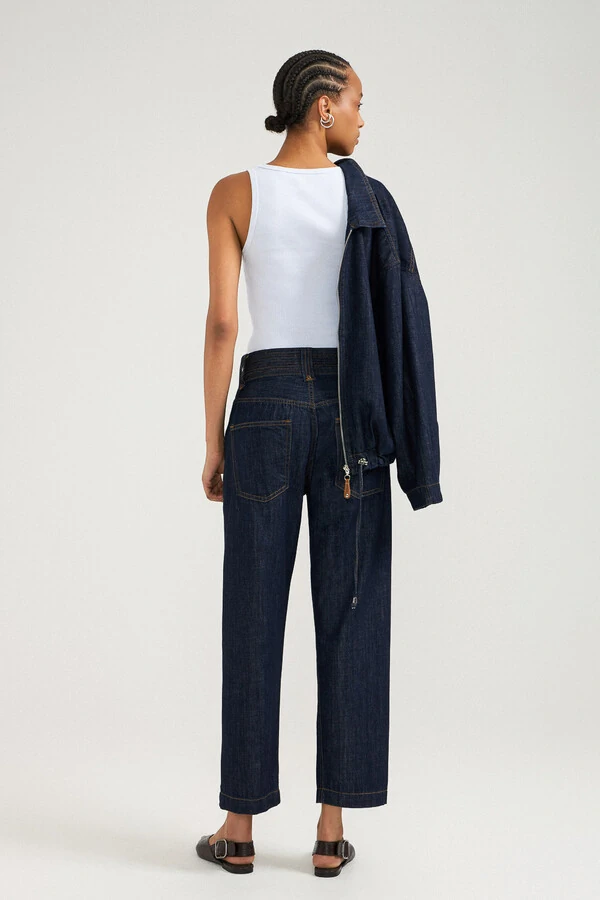 Calça Harper Stitch Raw Denim